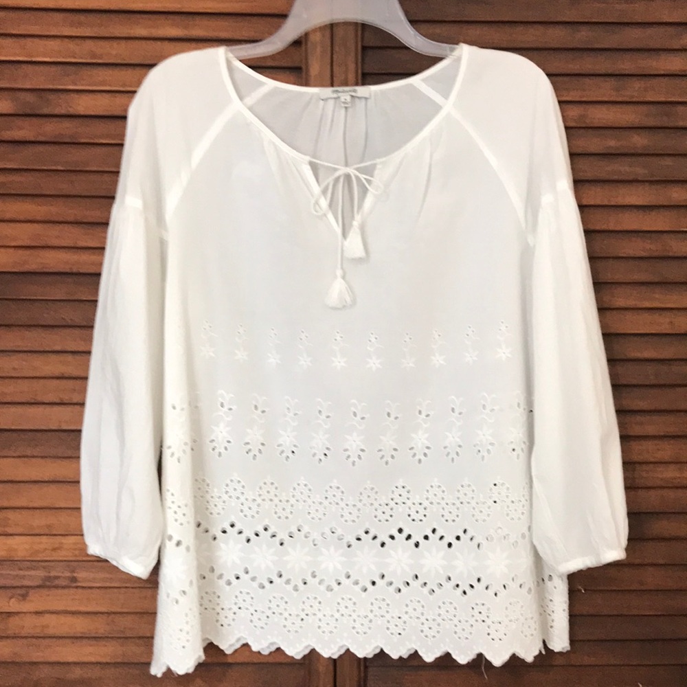 Madewell size medium top white eyelet